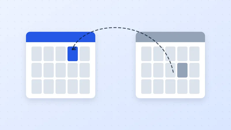 Illustration of two calendars showing the same payment arriving earlier