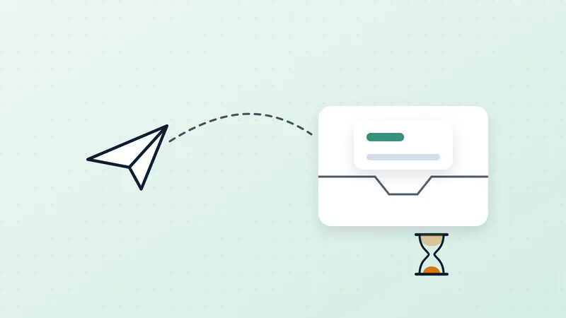 Illustration of an invoice sent to an inbox where it is still waiting